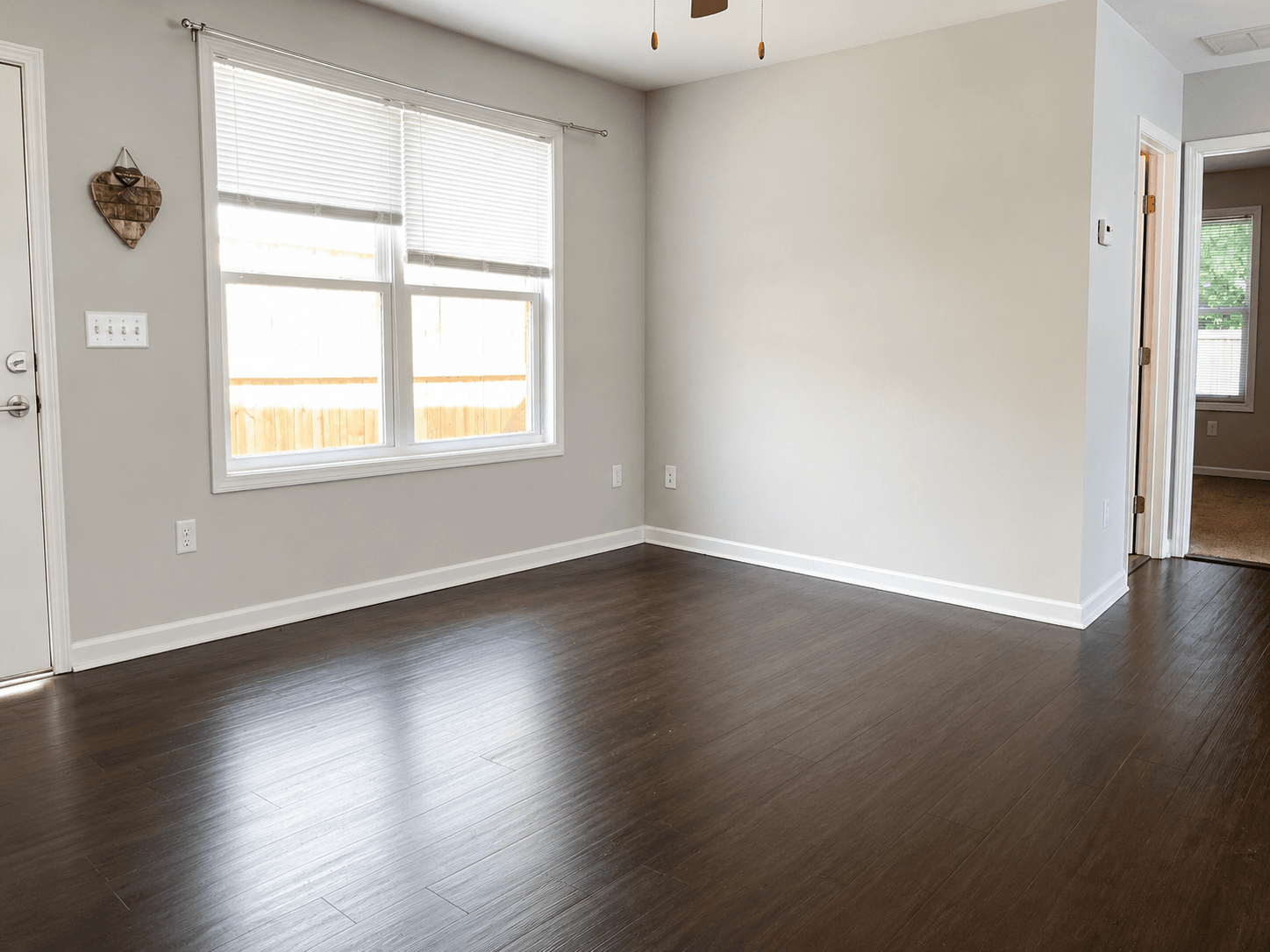 Open living and dining room