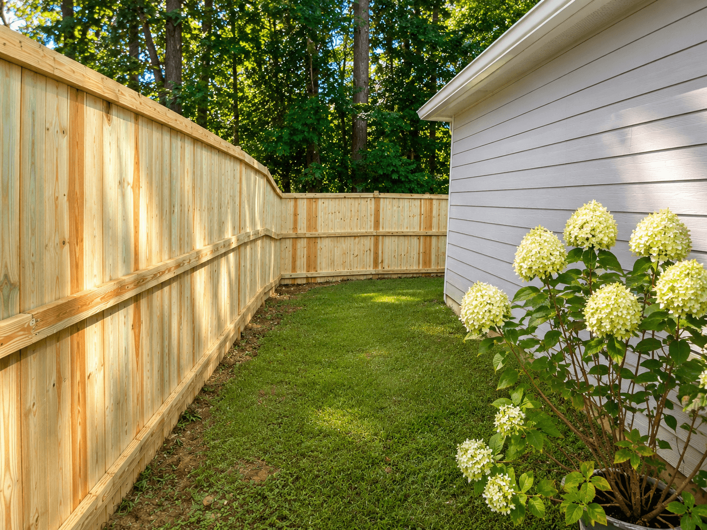 Private fenced yard